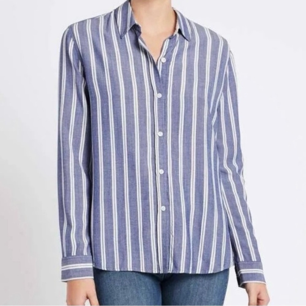 Tommy Hilfiger button down shirt cotton small petite gray